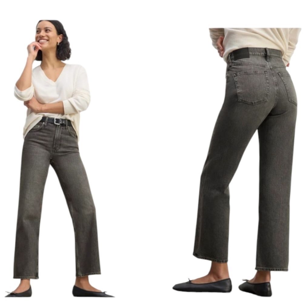 NWT Everlane The Cheeky Straight Jean Stormy Ash Grey Organic Cotton Size 31